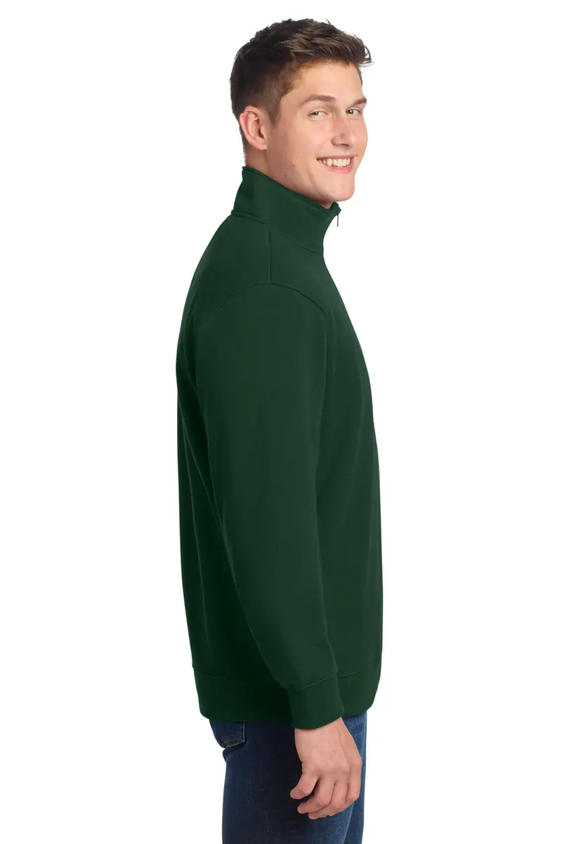 SPORT-TEK Unisex Quarter Zip Sweatshirt Forest Green | Classic Fit, Soft Cotton Blend, Durable & Comfortable - view 2