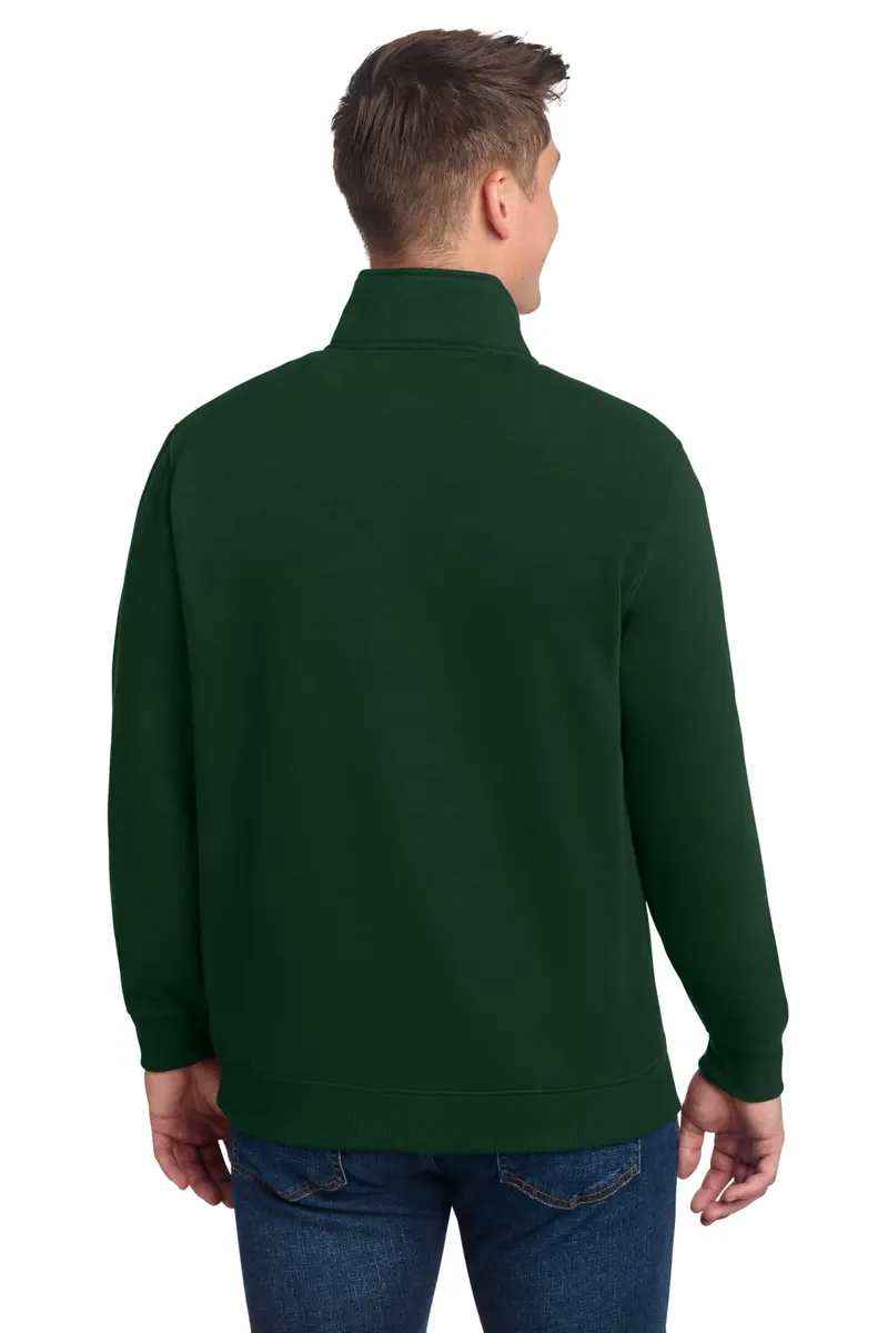 SPORT-TEK Unisex Quarter Zip Sweatshirt Forest Green | Classic Fit, Soft Cotton Blend, Durable & Comfortable - view 3