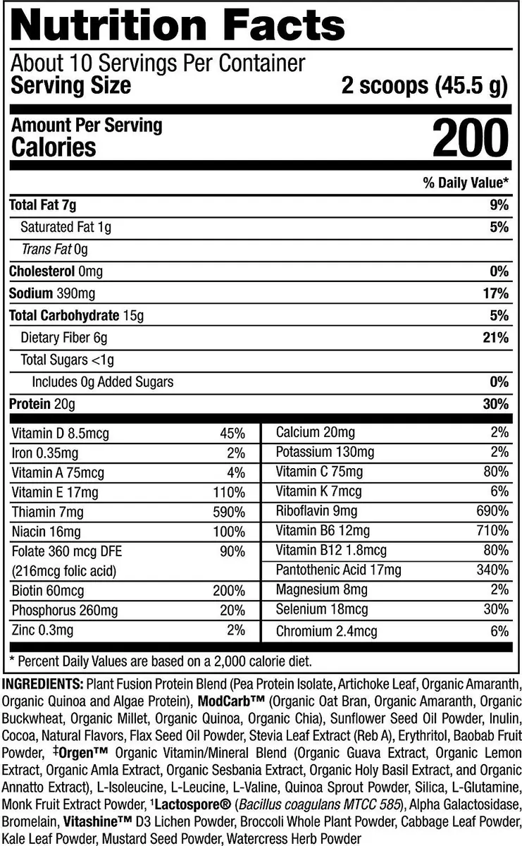 PlantFusion Complete Meal Replacement Shake - Plant Based Protein Powder with Superfoods, Greens & Probiotics - Vegan, Gluten Free, Soy Free, Non-Dairy, No Sugar, Non-GMO - Chocolate Caramel 15.9 oz (Pack of 1) | Complete Nutrition - view 6