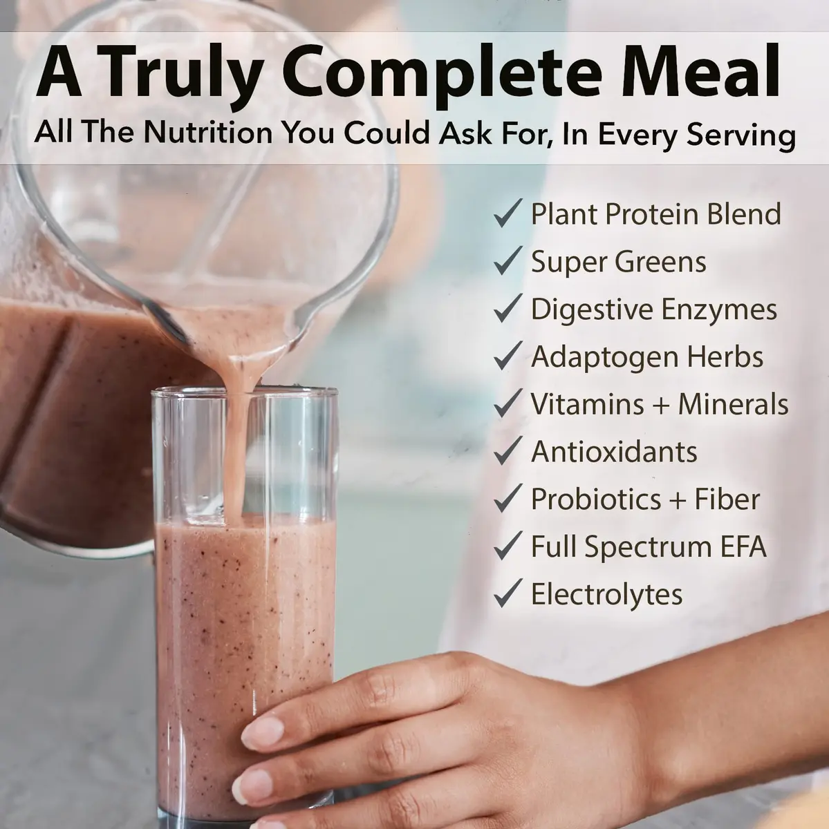 PlantFusion Complete Meal Replacement Shake - Plant Based Protein Powder with Superfoods, Greens & Probiotics - Vegan, Gluten Free, Soy Free, Non-Dairy, No Sugar, Non-GMO - Chocolate Caramel 15.9 oz (Pack of 1) | Complete Nutrition - view 4