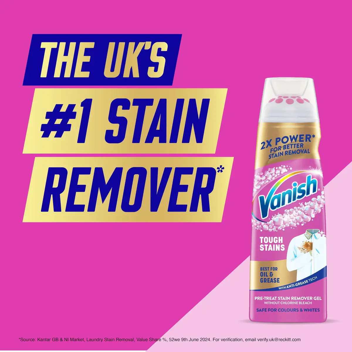 Vanish Pre Treat Stain Remover Gel, 200ml | Fast-Acting Grease & Oil Stain Remover - view 2