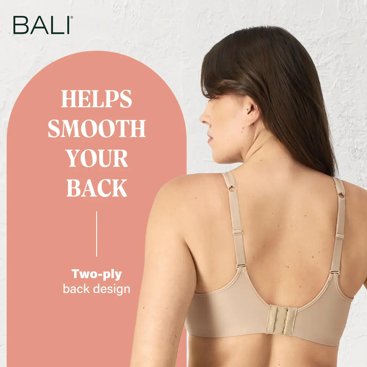 Bali Women's One Smooth U Ultra Light Illusion Neckline Underwire Bra, Nude, 38DD | Seamless, Supportive & Breathable - view 7