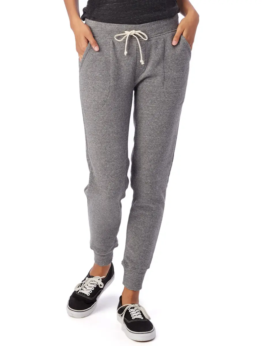 Alternative Women's Fleece Jogger Pant, Eco Grey, Medium | Slim Fit, Mid Rise, Recycled Cotton & Fleece - main product image