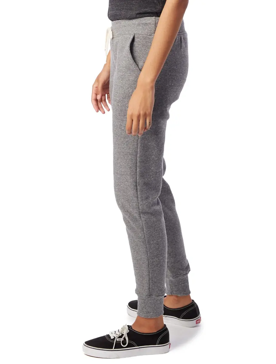 Alternative Women's Fleece Jogger Pant, Eco Grey, Medium | Slim Fit, Mid Rise, Recycled Cotton & Fleece - view 2