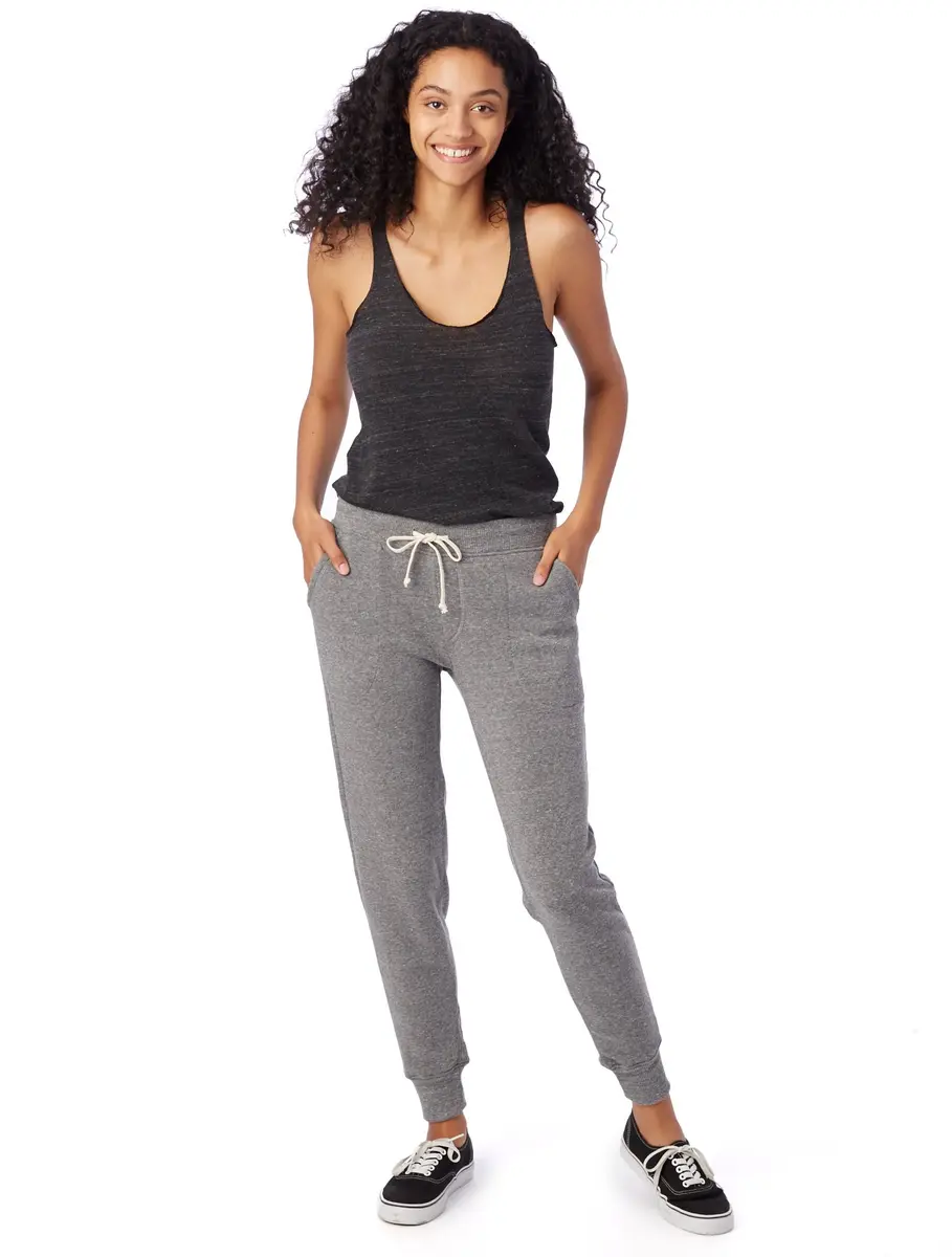Alternative Women's Fleece Jogger Pant, Eco Grey, Medium | Slim Fit, Mid Rise, Recycled Cotton & Fleece - view 3