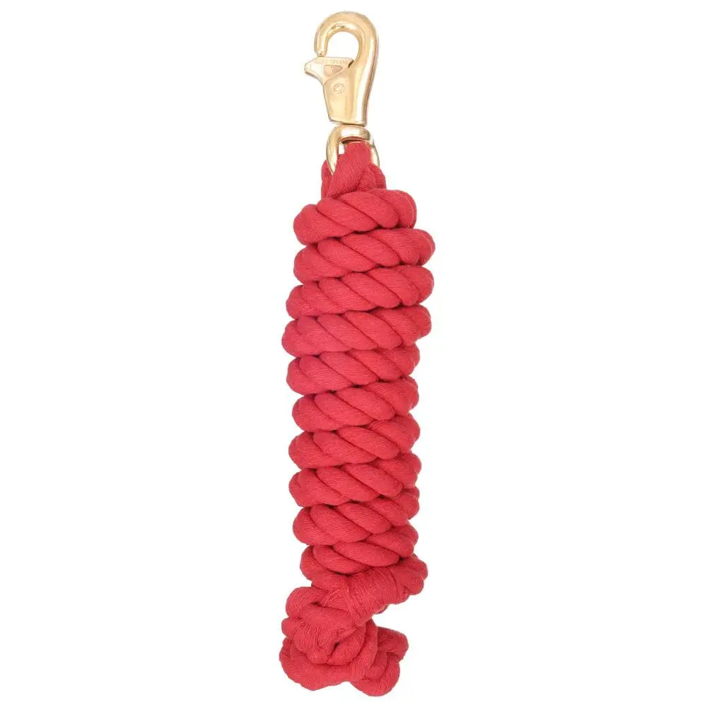 Tough 1 Red Braided Cotton Lead with Triggerbull Snap 2.59 m (8 1/2') | Soft Cotton Rope for Stable Comfort - main product image