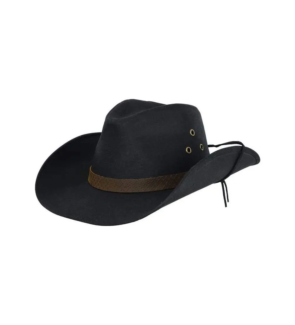 Outback Trading Company Unisex Trapper Cotton Oilskin Hat Black | Waterproof UPF 50 - main product image