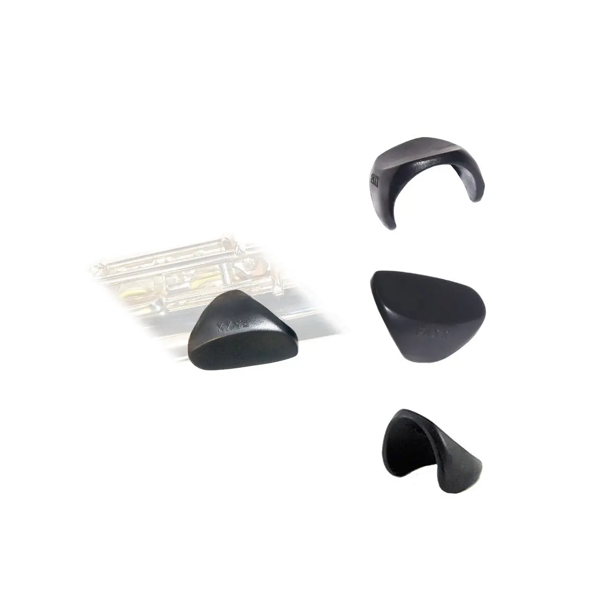 Faxx Thumb Positioning Rest for Flute | Metal Black Polished - main product image