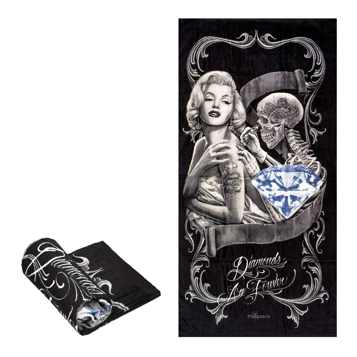 JPI Beach Towel Diamonds are Forever Oversized 76cm x 152cm | 100% Cotton Terry Cloth - main product image