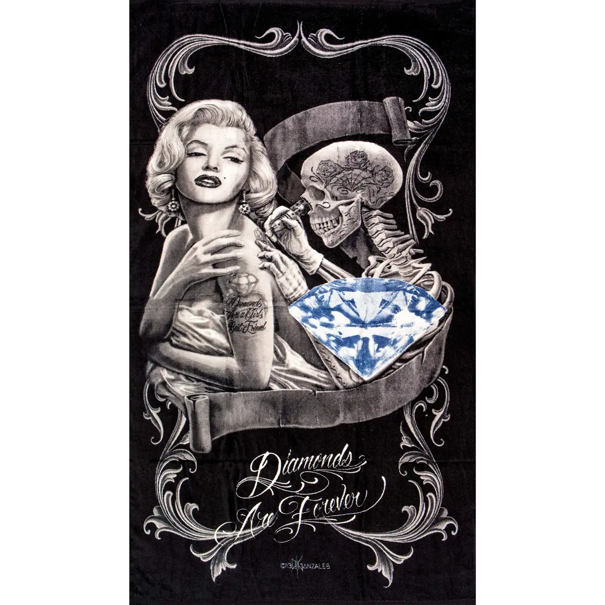 JPI Beach Towel Diamonds are Forever Oversized 76cm x 152cm | 100% Cotton Terry Cloth - view 2