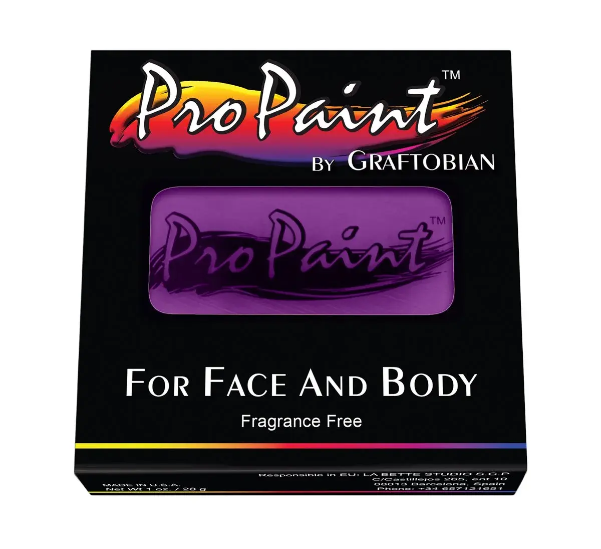 Graftobian ProPaint Wild Violet Body Paint 30ml (1 oz) | Vibrant, Blendable, Long-Lasting Coverage - view 3