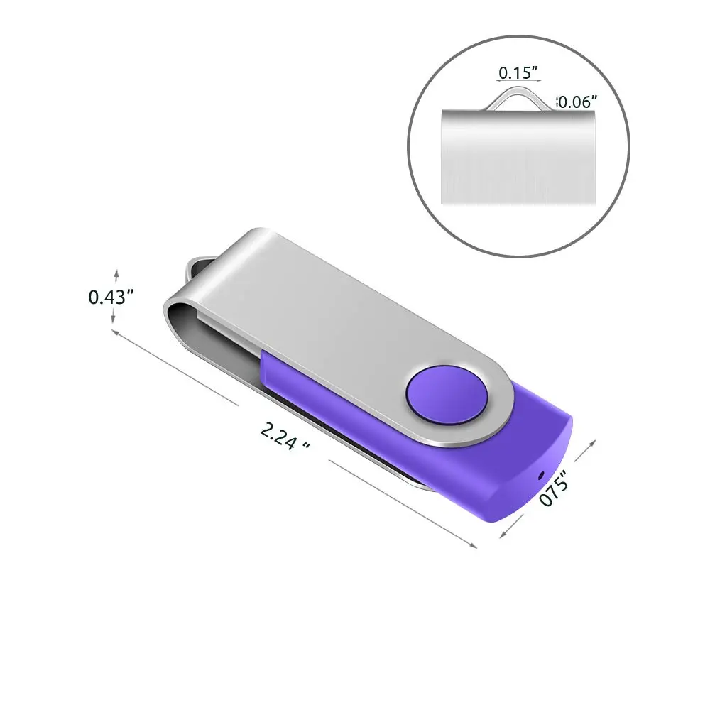 Enfain Purple 16GB USB 2.0 Flash Drive 10 Pack | Swivel Cap, 160GB Total Storage - view 4