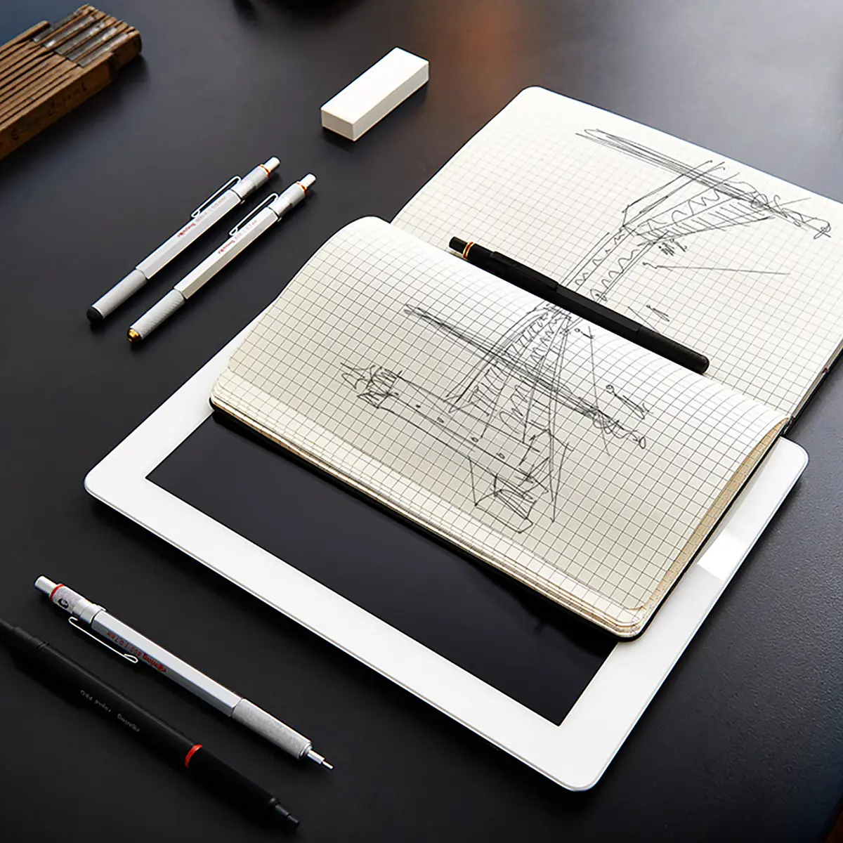 Rotring 800 Mechanical Pencil 0.7mm | Twist & Click Retractable Metal Body - view 5