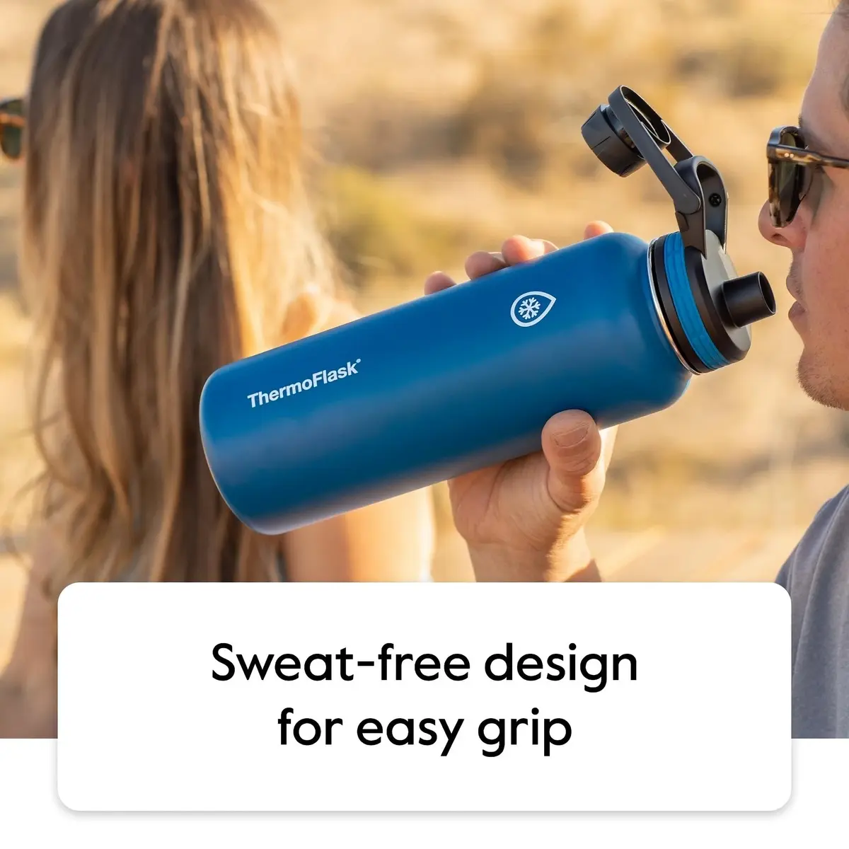 ThermoFlask 40 oz (1180 ml) Double Wall Vacuum Insulated Stainless Steel Water Bottle with Chug & Straw Lids | Keeps Drinks Cold 24 hr, Hot 12 hr - view 8