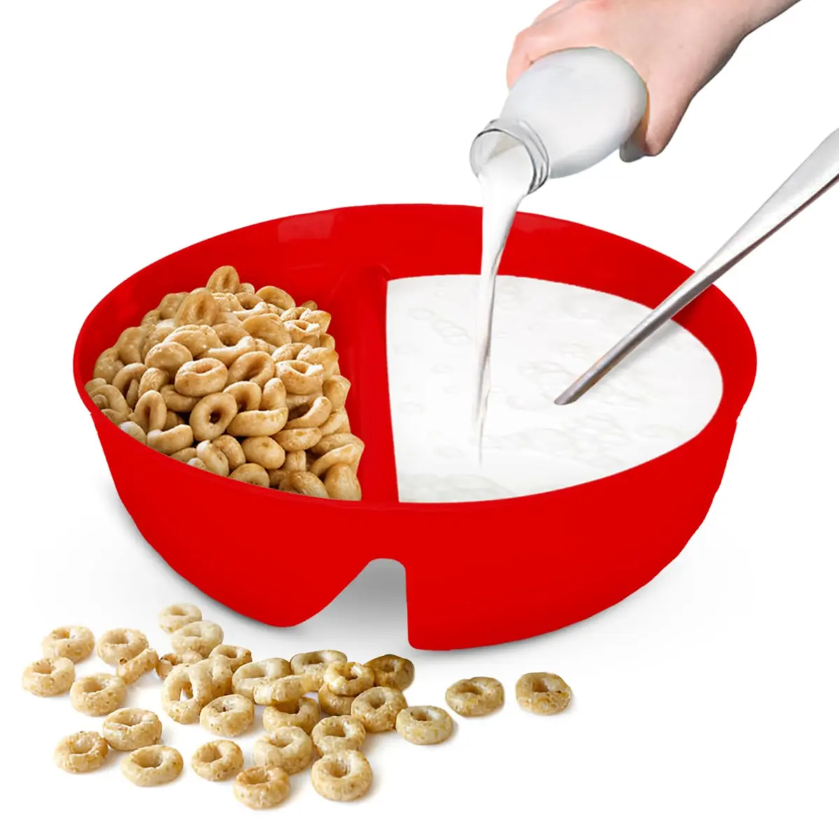 Just Solutions Crunch Anti-Soggy Cereal Bowl 7 in x 2.5 in | Keeps Cereal Fresh & Crunchy, Microwave & Dishwasher Safe - main product image