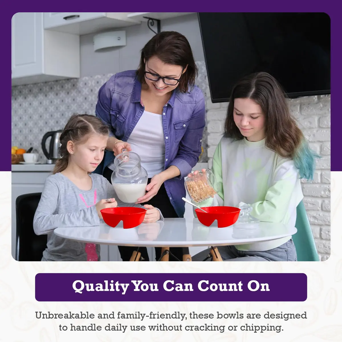 Just Solutions Crunch Anti-Soggy Cereal Bowl 7 in x 2.5 in | Keeps Cereal Fresh & Crunchy, Microwave & Dishwasher Safe - view 7
