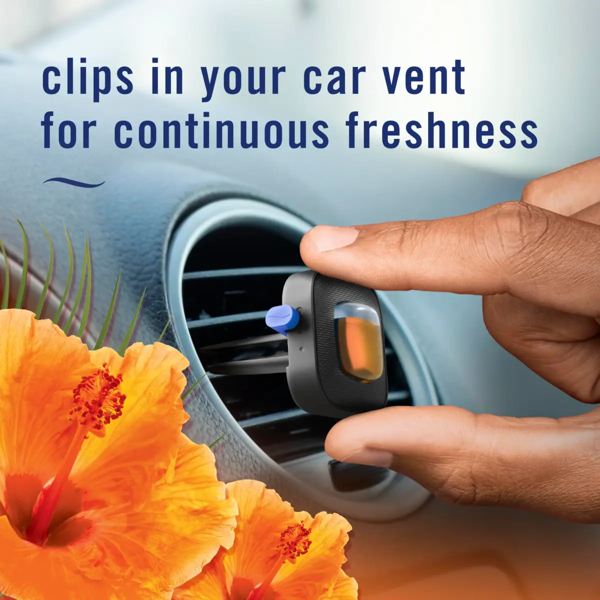 Febreze Car Vent Clip Air Freshener Hawaiian Aloha, 0.06 oz (1.8 ml) | Fights Car Odors for 30 Days - view 5