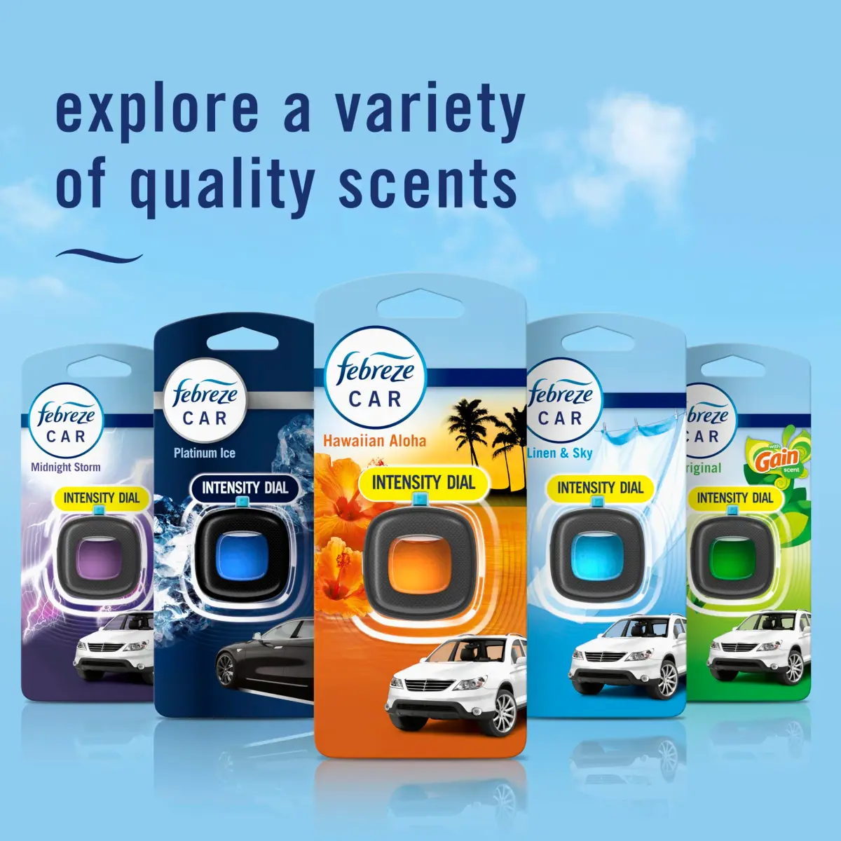 Febreze Car Vent Clip Air Freshener Hawaiian Aloha, 0.06 oz (1.8 ml) | Fights Car Odors for 30 Days - view 7