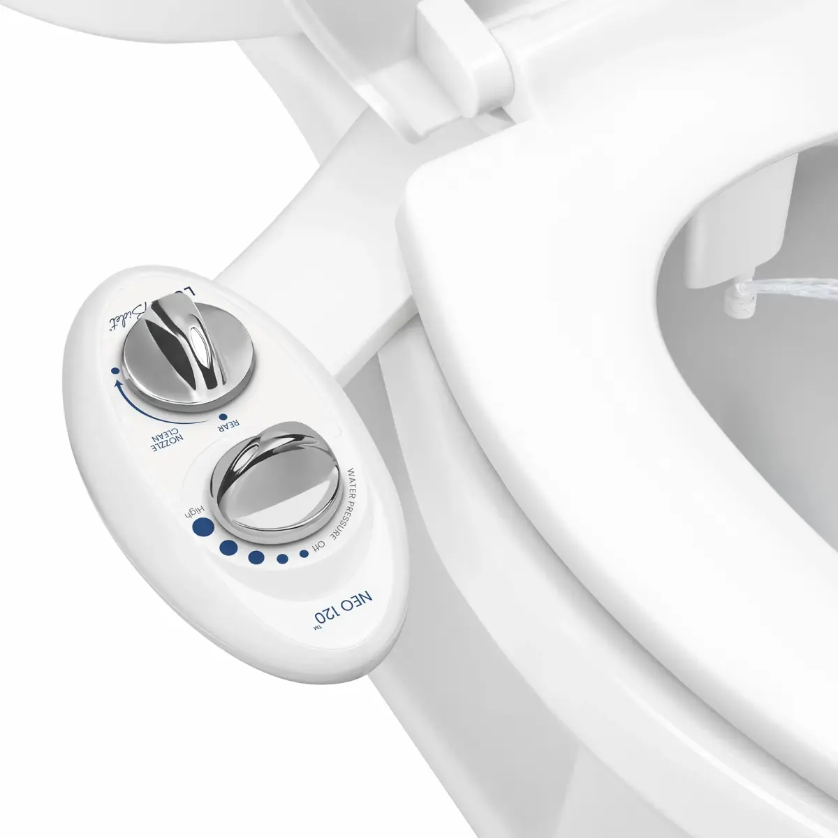 LUXE Bidet NEO 120 Attachment White | Non-Electric Single Nozzle Bidet for Two-Piece Toilets - main product image