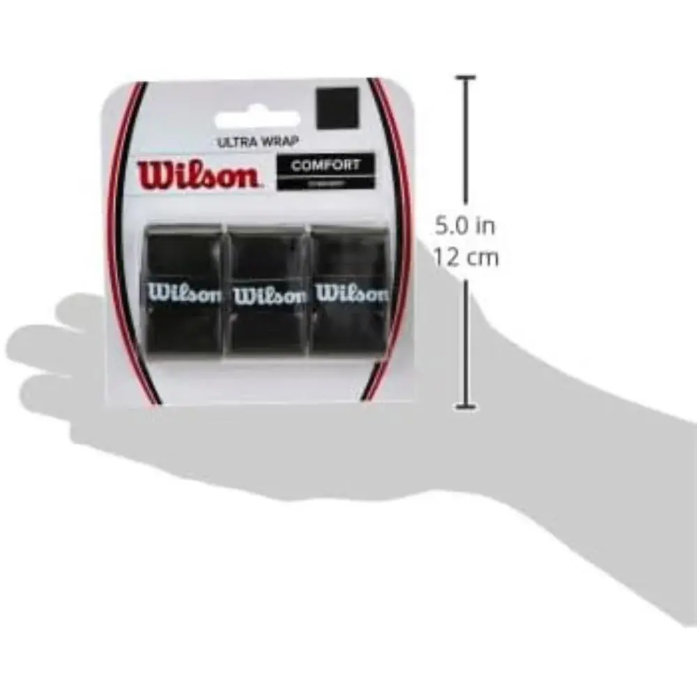 WILSON Sensation Pro Tennis Racquet Over Grip - Black | 3 Grips - view 2