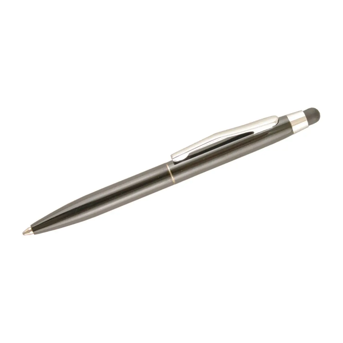 Uchida St. Tropez 2 in 1 Stylus and Pen, Black | Aluminum Body, Rubberized Stylus - main product image