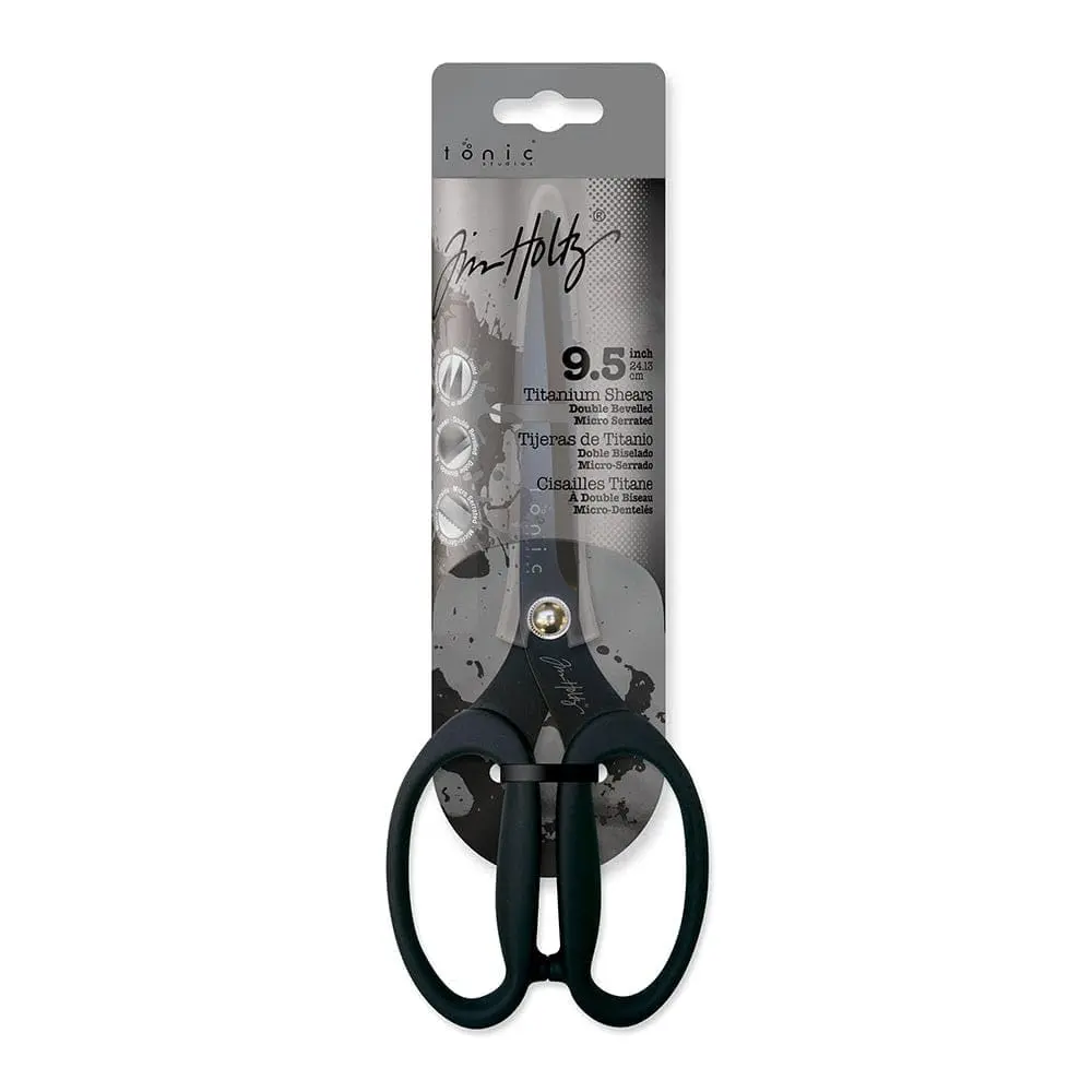Tonic Studios Scissors All Purpose 9.5 Inch Titanium Snips | Micro Serrated, Non Stick Craft Tool - main product image