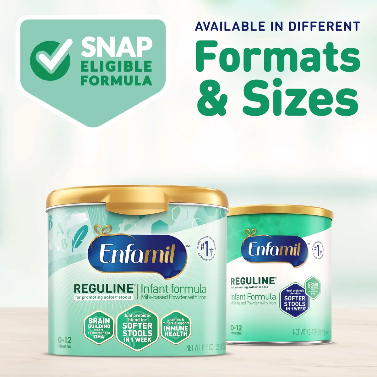 Enfamil Reguline Baby Formula for soft, comfortable stools, 19.5 Oz | Complete infant nutrition with prebiotics & DHA support - view 8