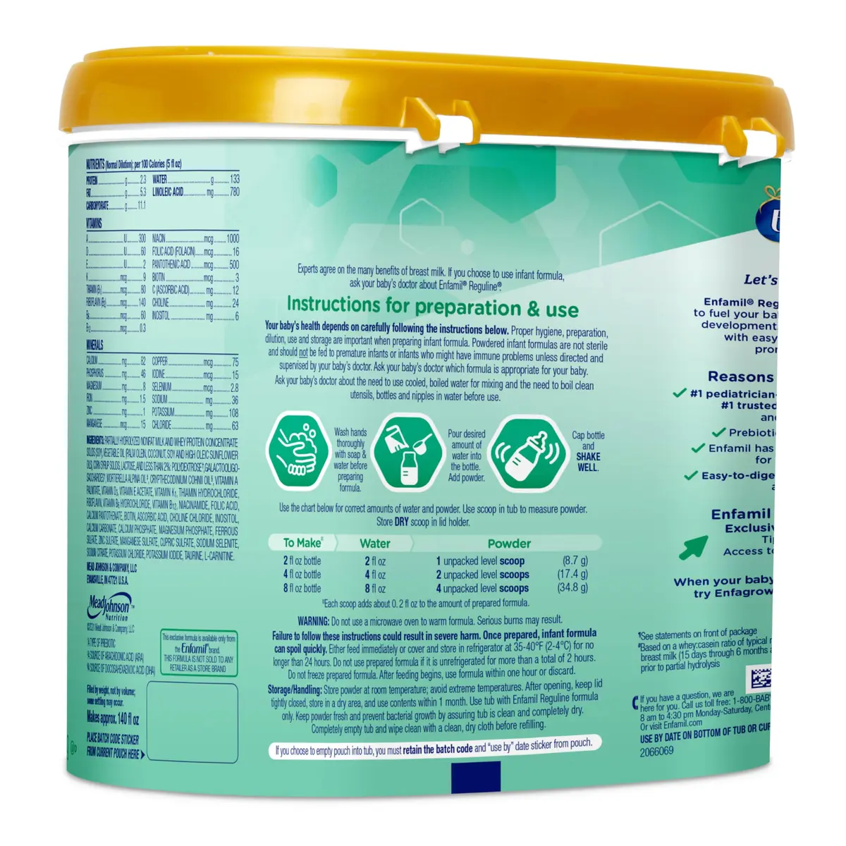 Enfamil Reguline Baby Formula for soft, comfortable stools, 19.5 Oz | Complete infant nutrition with prebiotics & DHA support - view 9