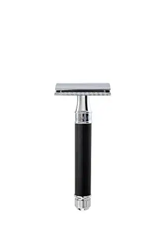 Edwin Jagger Double Edge Safety Razor - Black Regular Handle - main product image
