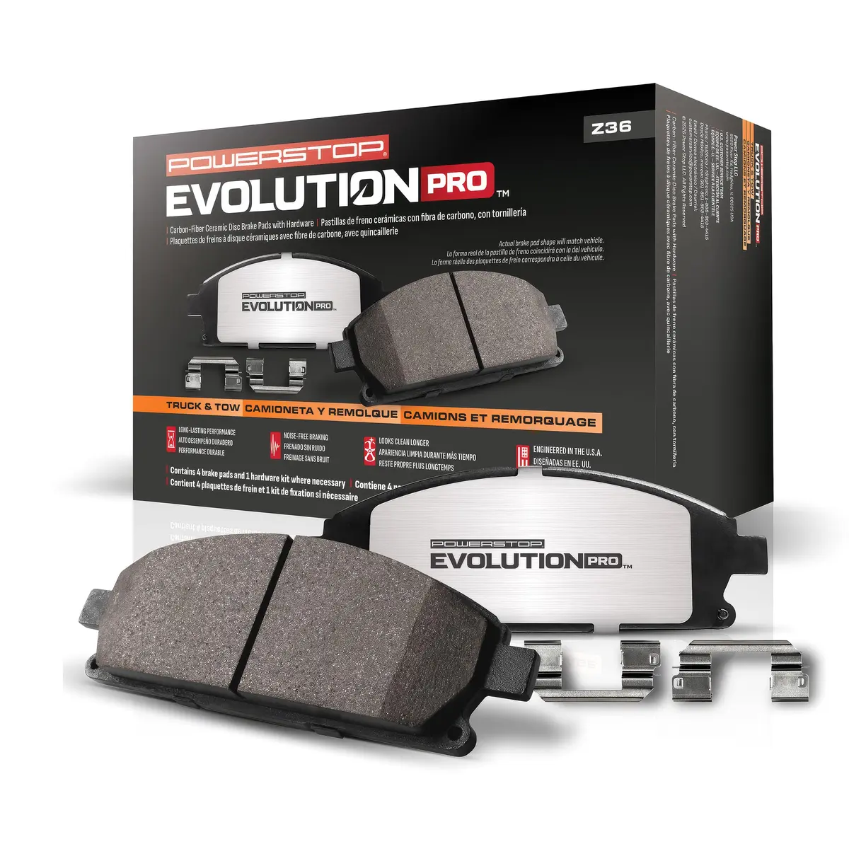 PowerStop Evolution Truck & Tow Z36 Brake Pad Set Rear Z36-1602 | Heavy-Duty Stopping Power - main product image