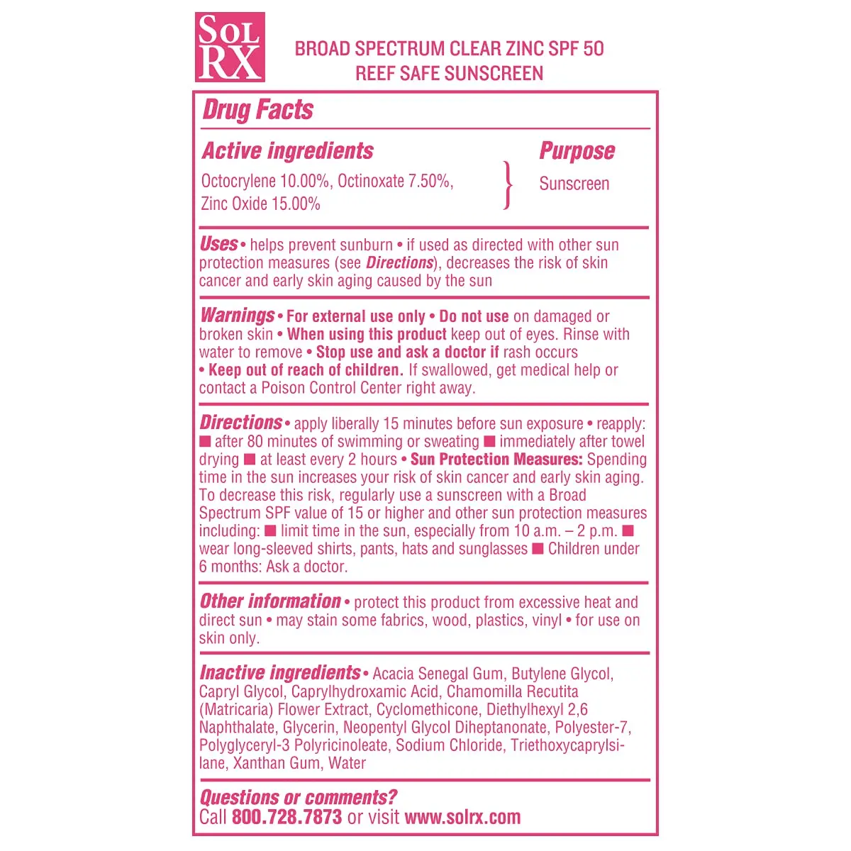 SolRX MINERAL+ SPF 50 Zinc Oxide Sunscreen 3.4 Ounce | Reef Safe, Water & Sweat Resistant, Broad Spectrum - view 8