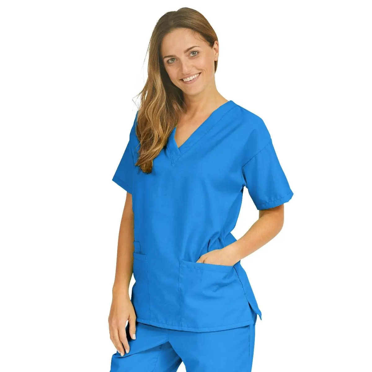 Medline PerforMAX Women's 3-Pocket V-Neck Scrub Tunic Top, Royal, XX-Large | Moisture-Wicking, Durable, Soft - main product image