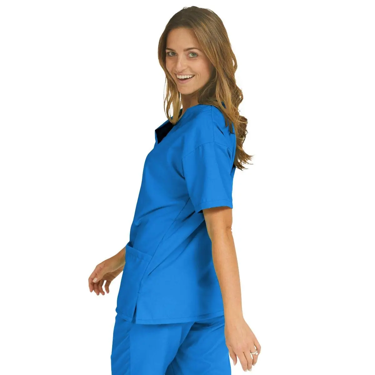 Medline PerforMAX Women's 3-Pocket V-Neck Scrub Tunic Top, Royal, XX-Large | Moisture-Wicking, Durable, Soft - view 2