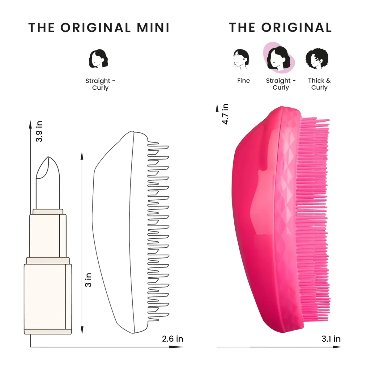 Tangle Teezer Original Detangler Brush Pink Fizz | Detangles Wet or Dry Hair for All Types - view 7