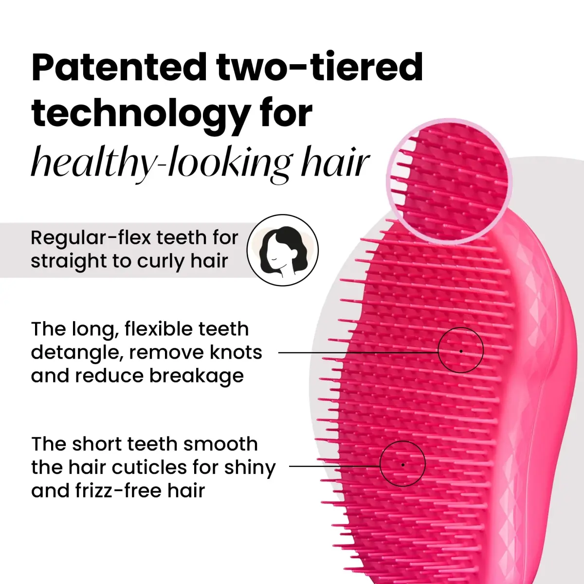 Tangle Teezer Original Detangler Brush Pink Fizz | Detangles Wet or Dry Hair for All Types - view 2
