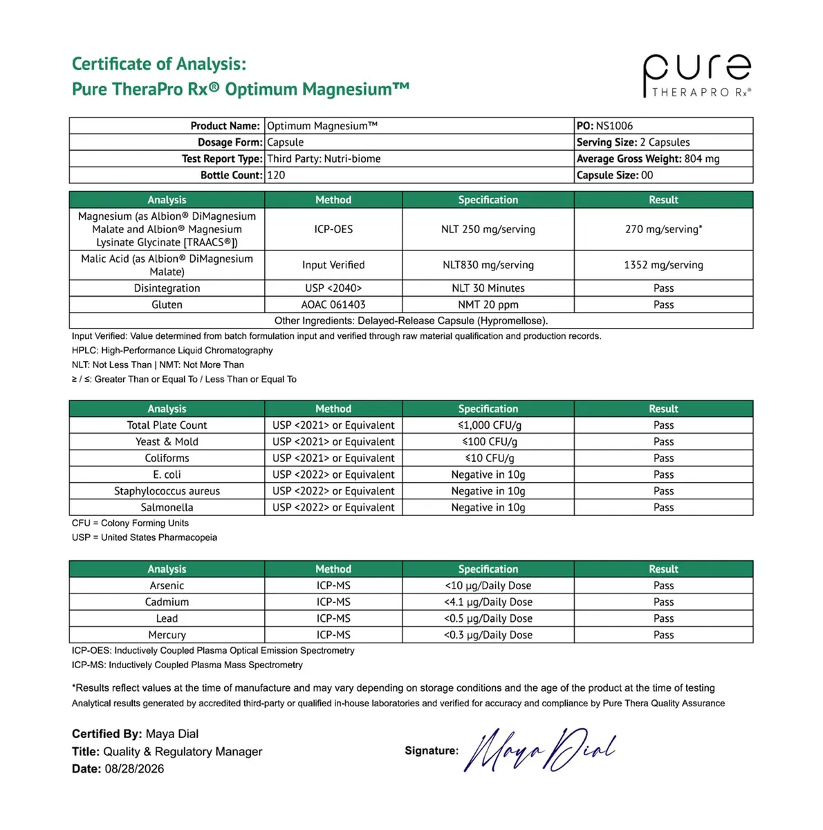 Pure Therapro Rx Magnesium Lysinate Glycinate & Magnesium Malate | Supports Heart, Bones & Energy - view 9