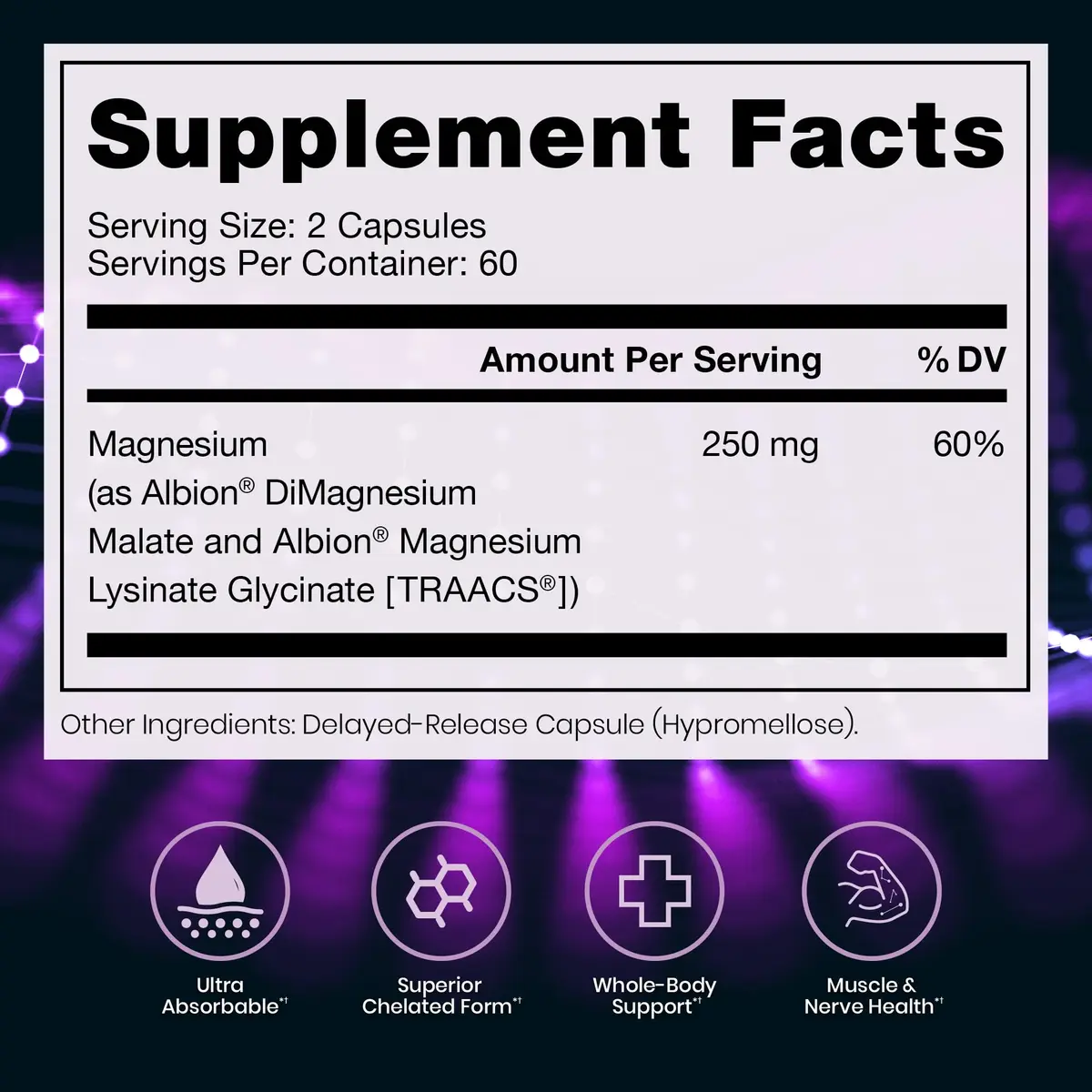 Pure Therapro Rx Magnesium Lysinate Glycinate & Magnesium Malate | Supports Heart, Bones & Energy - view 2