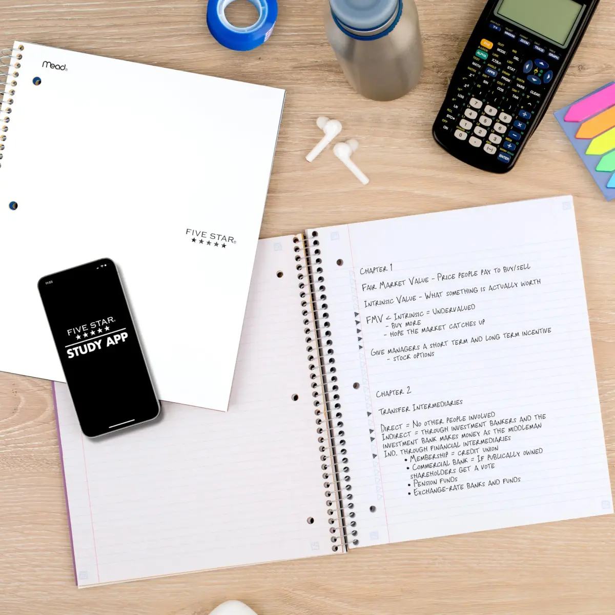 Five Star Spiral Notebook 8-1/2" x 11" 200 Sheets White | College Ruled Paper with Water Resistant Cover - view 3