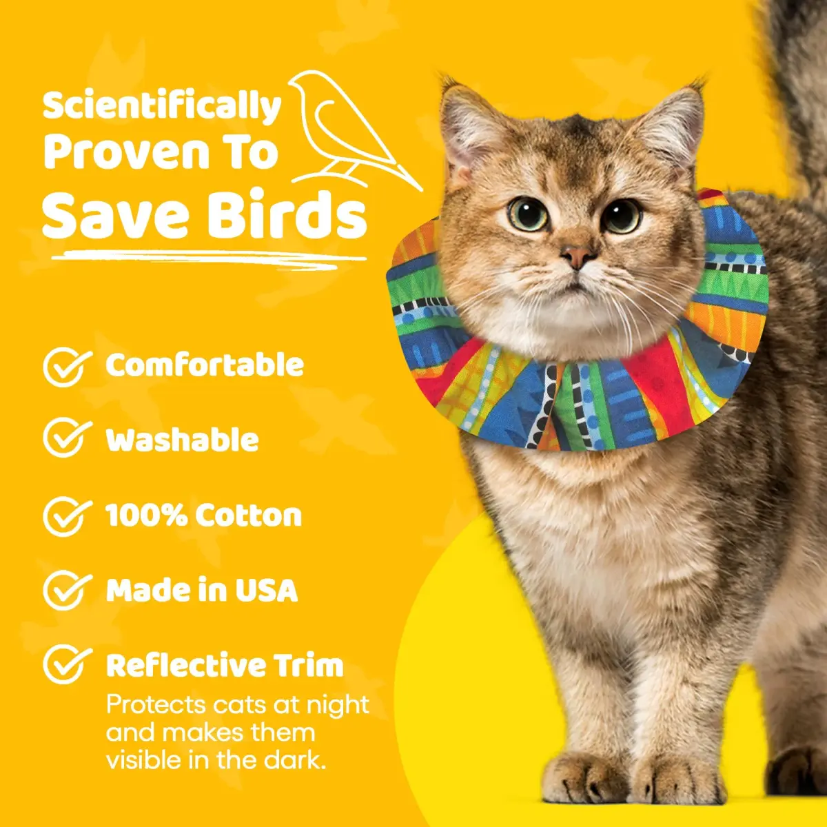 Birdsbesafe Cat Collar Cover & Breakaway Collar Set (3 Covers + 1 Collar) | Helps Birds See Cats - view 3