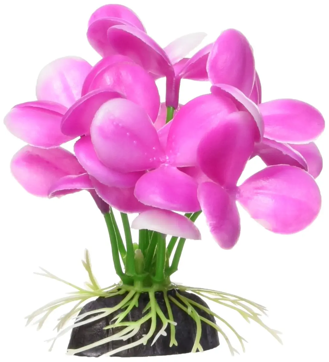 Marina Betta Pink Orchid Aquarium Plastic Plant, 2.75-Inch | Realistic Water-Current Undulation - view 2
