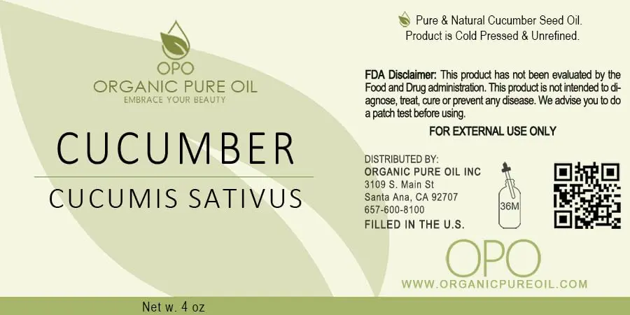 OPO Cucumber Seed Oil 4 oz Glass & Dropper | Pure Cold Pressed Unrefined Natural Non GMO Vegan - view 3