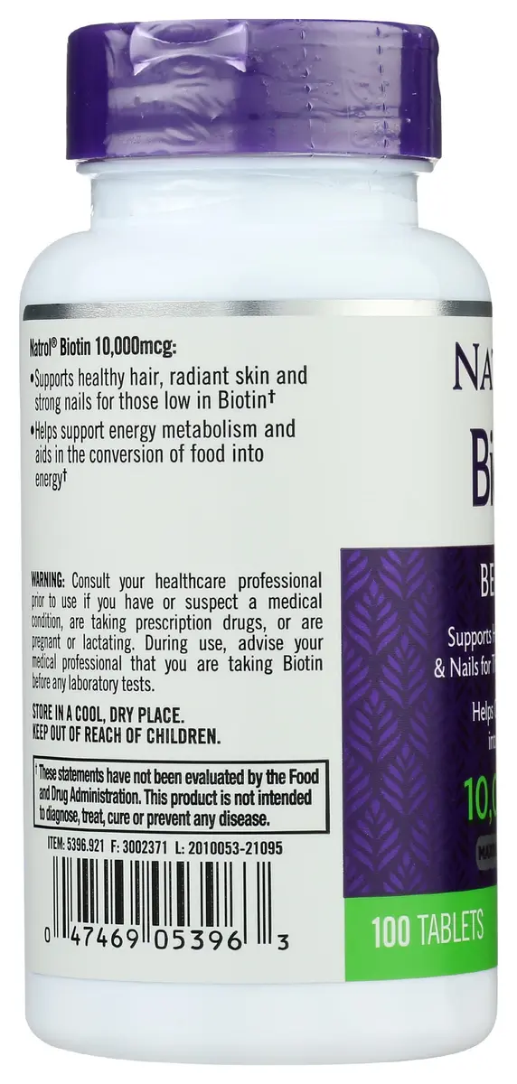 Natrol Biotin Max 10000 Mcg | Supports Hair, Skin & Nails | Vegetarian Tablets - view 5