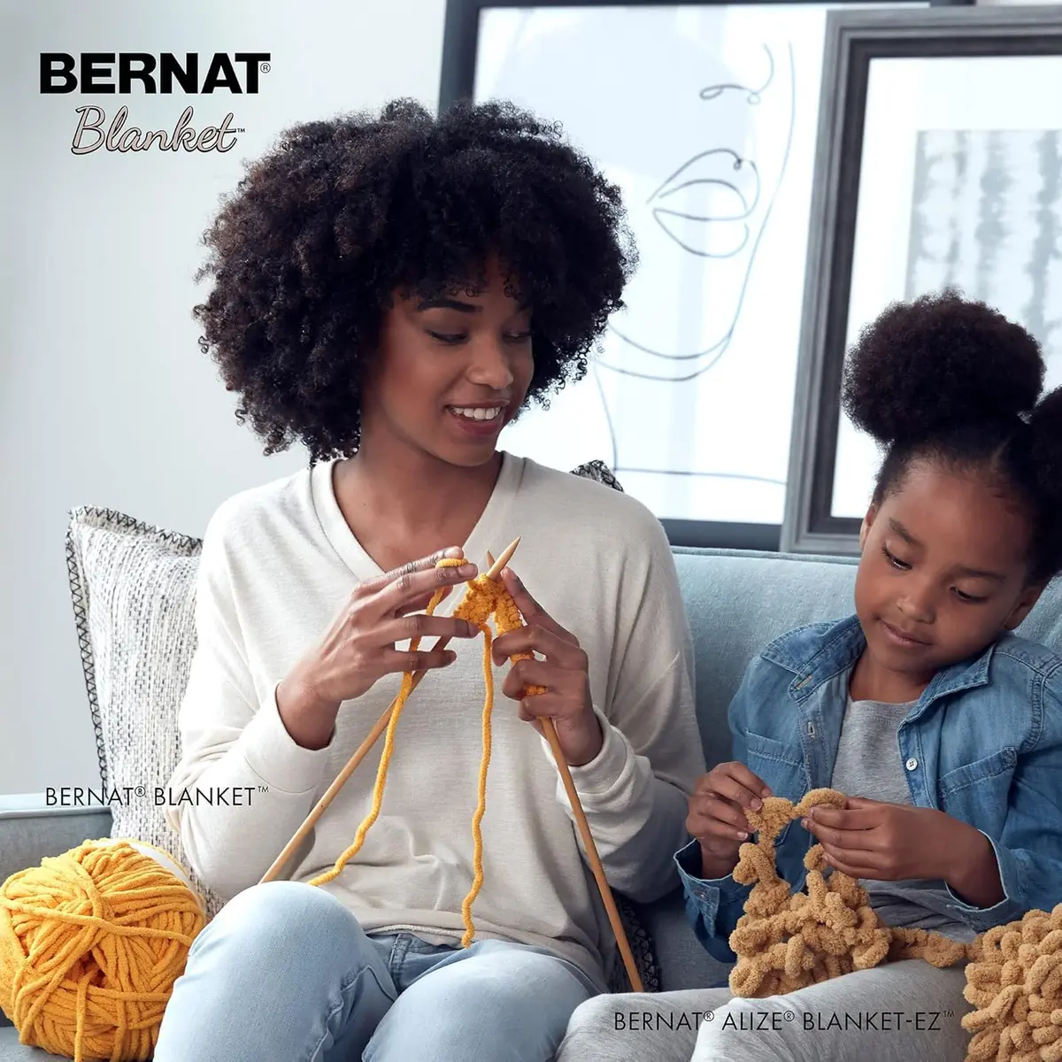 Bernat Blanket BB Yarn Vintage White | Super Bulky Polyester for Cozy Blankets - view 4