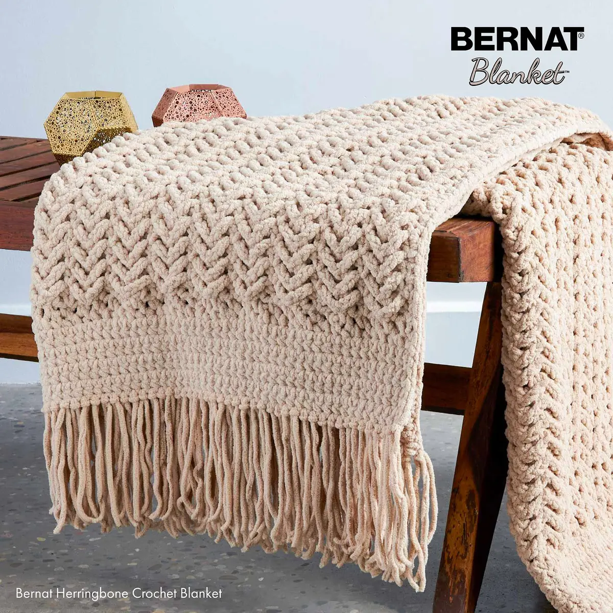Bernat Blanket BB Yarn Vintage White | Super Bulky Polyester for Cozy Blankets - view 5