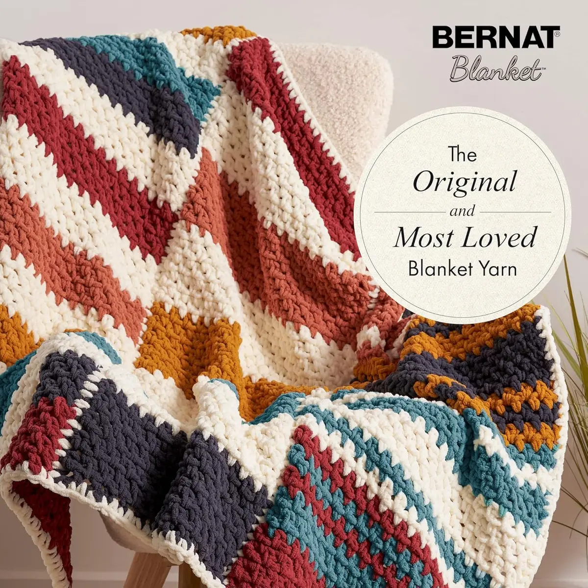 Bernat Blanket BB Yarn Vintage White | Super Bulky Polyester for Cozy Blankets - view 2
