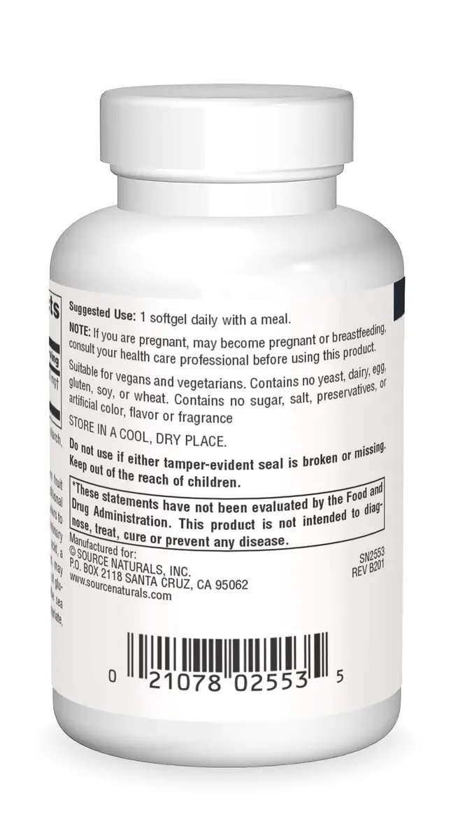 Source Naturals Omega-7-30 Vegan Softgels | Vegan Omega-7 Fatty Acid Supplement for Vitality (70-120 chars) - view 2