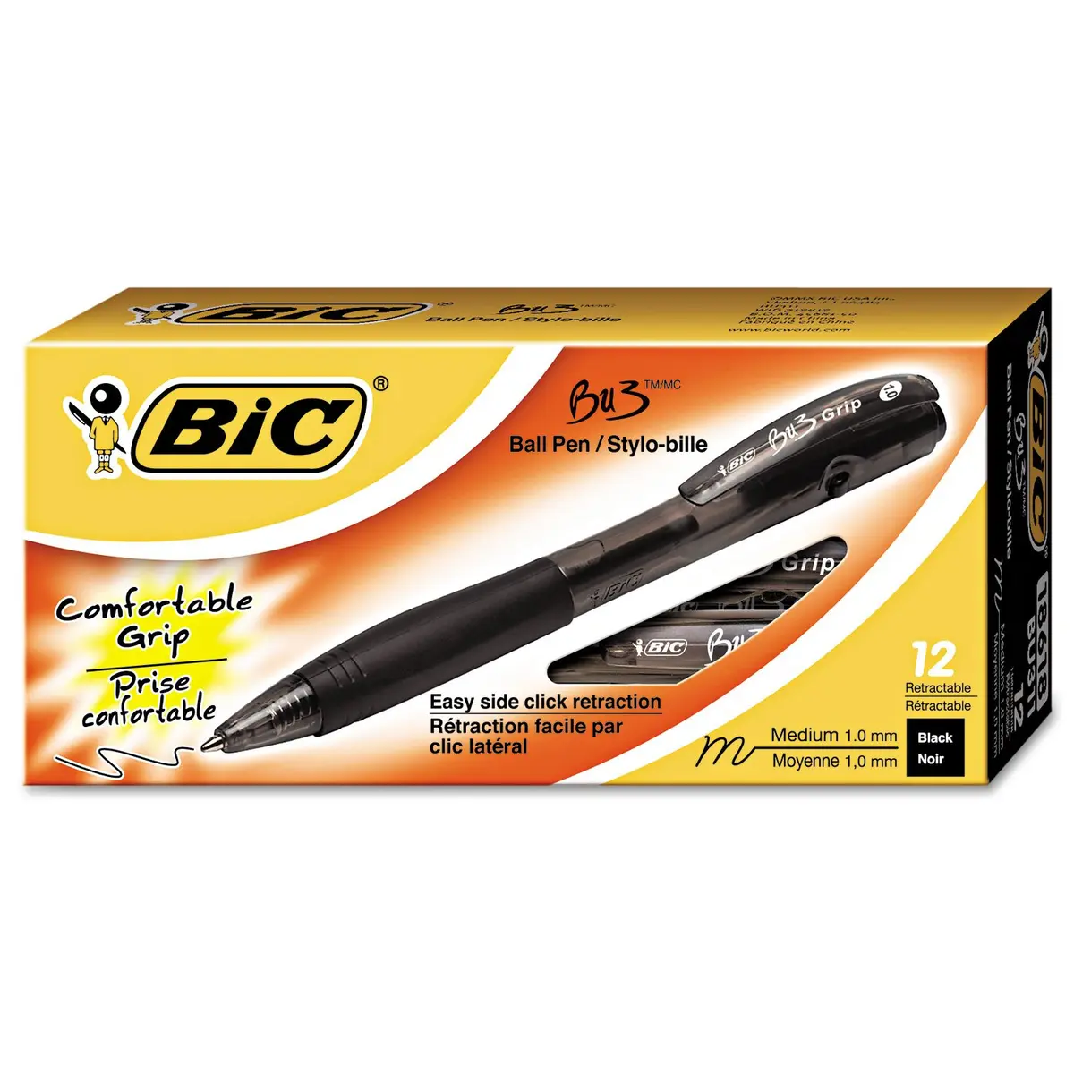 BIC Retractable Ballpoint Pen, Bold, 1.0mm | Comfortable Grip & Sleek Design - main product image