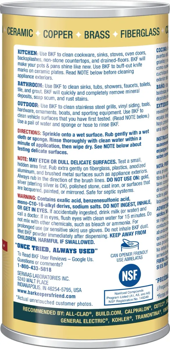 Bar Keepers Friend Powder Cleanser 24 oz (680 g) | Multipurpose Cleaner for Rust, Tarnish, Stains - view 3