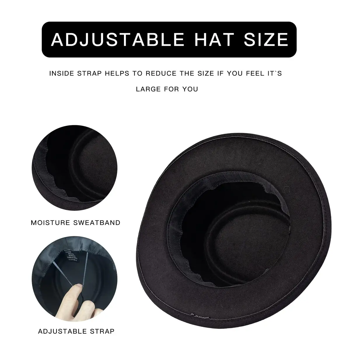 Xcoser Walter White Heisenberg Wool Felt Fedora Hat | Breaking Bad Cosplay Accessory (22-23 inches) - view 5