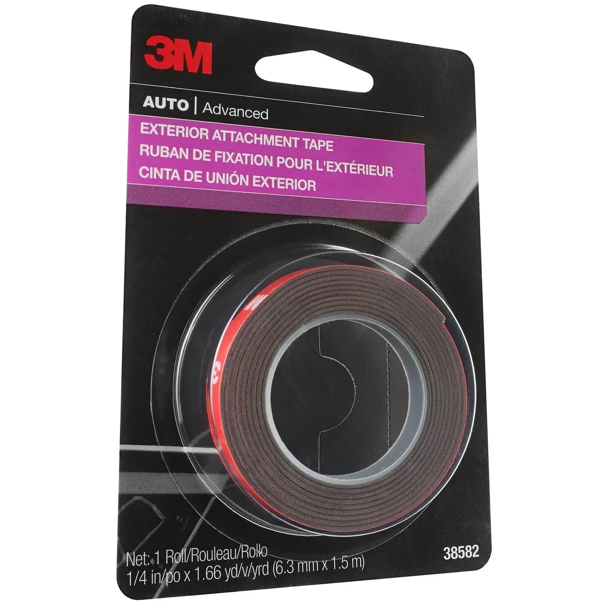 3M Auto Exterior Attachment Tape, 1/4 in x 5 ft | Heavy Duty Double-Sided Automotive Tape for Car Trim & Badges - view 2